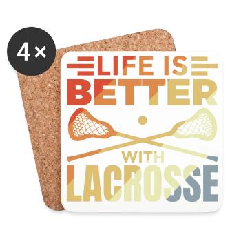 Vintage Lacrosse Slogan - Coasters (set of 4) - white - Front