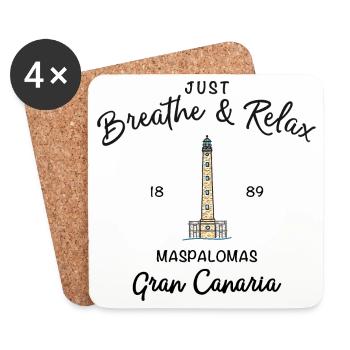Gran Canaria, Relax, Maspalomas, Spain - Coasters (set of 4) - white - Front