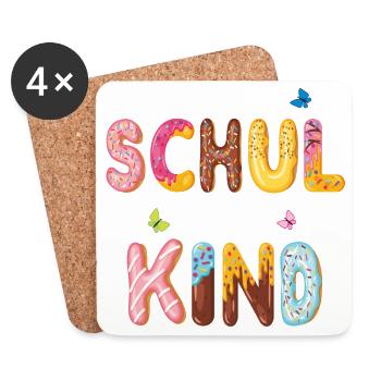 Schulkind Einschulung - Untersetzer (4er-Set) - Weiß - Vorne