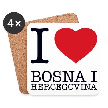 I LOVE BOSNA I HERCEGOVINA Bosnia and Herzegovina - Coasters (set of 4) - white - Front