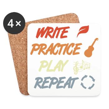 Ukulele Motivation - Untersetzer (4er-Set) - Weiß - Vorne