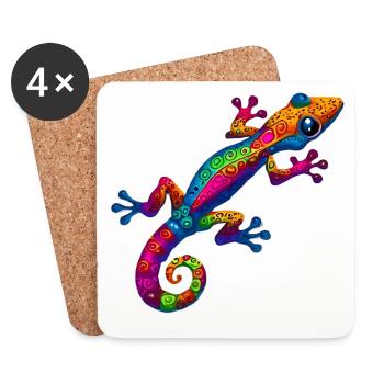 Gecko - Untersetzer (4er-Set) - Weiß - Vorne