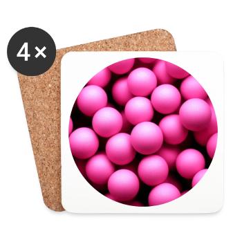 roundpinkballs - Coasters (set of 4) - white - Front