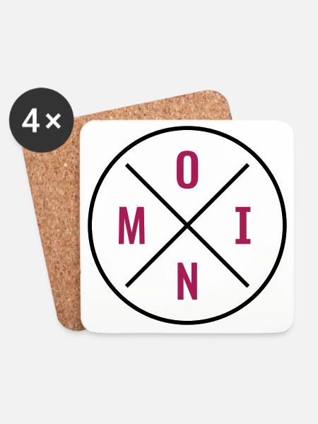 Moin Kreis Kreuz - Untersetzer (4er-Set) - Weiß
