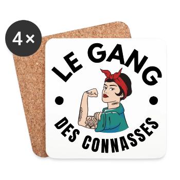 copine, meilleures copines, bande de filles - Dessous de verre (lot de 4) - blanc - Devant