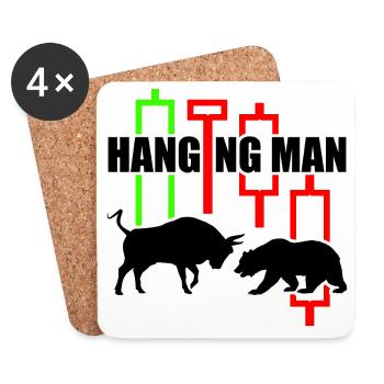 Trading Shirt Hanging Man R6Z - Coasters (set of 4) - white - Front