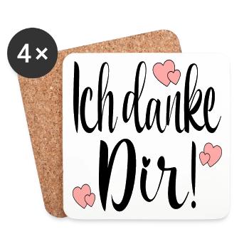 Ich danke Dir Danksagung Sprüche - Untersetzer (4er-Set) - Weiß - Vorne