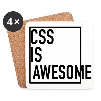 CSS is Awesome! (Even When It Overflows) - Untersetzer (4er-Set) - Weiß - Vorne