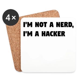Im Not a Nerd, I'm a Hacker! #TechLife - Untersetzer (4er-Set) - Weiß - Vorne