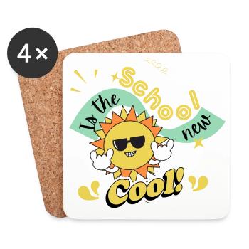 School is the new cool - Kids T-Shirt - Coasters (set of 4) - white - Front