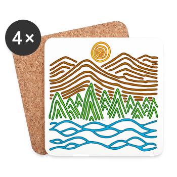 Seltsame Landschaft - Untersetzer (4er-Set) - Weiß - Vorne