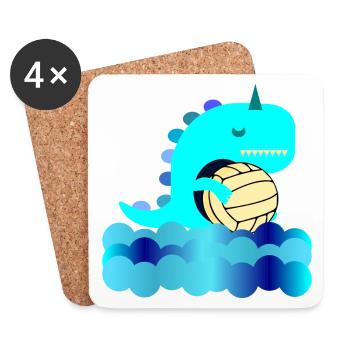KINDER WASSERBALL DINOSAURIER SCHWIMMBAD - Untersetzer (4er-Set) - Weiß - Vorne