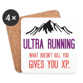 Ultra Running - Ce qui ne vous tue pas vous donne de l’XP - Dessous de verre (lot de 4) - blanc - Devant