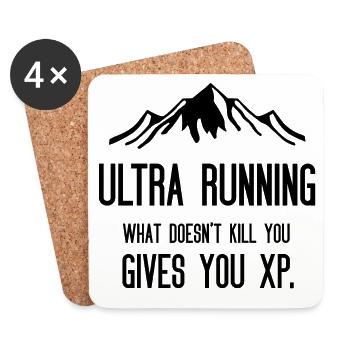 Ultra Running - Was dich nicht umbringt, gibt dir XP - Untersetzer (4er-Set) - Weiß - Vorne