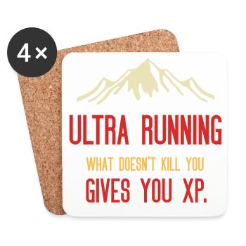 Ultra Running - Ce qui ne vous tue pas vous donne de l’XP - Dessous de verre (lot de 4) - blanc - Devant