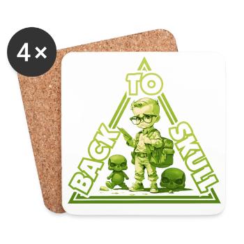 Back to school - green - Coasters (set of 4) - white - Front