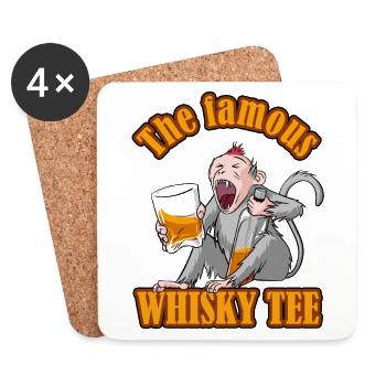 The Famous Whisky Tee – Aper‘Monkey Edition - Dessous de verre (lot de 4) - blanc - Devant