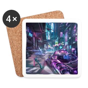 Cybercity - Ville du futur - Dessous de verre (lot de 4) - blanc - Devant