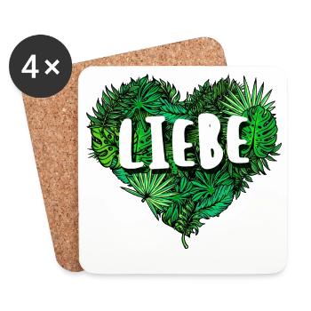 Umwelt Spruch Herz Umweltschützer Natur Erde - Untersetzer (4er-Set) - Weiß - Vorne