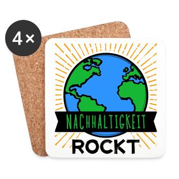 Nachhaltigkeit Mutter Erde Umwelt Statement Planet - Untersetzer (4er-Set) - Weiß - Vorne