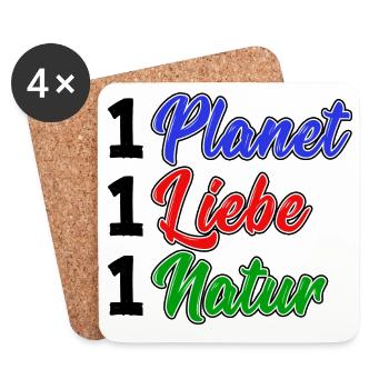 Planet Umwelt Natur Erde Umweltfreundlich Spruch - Untersetzer (4er-Set) - Weiß - Vorne