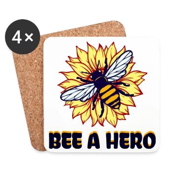 Bee Animal Welfare Species Conservation Environment Earth Statement - Coasters (set of 4) - white - Front