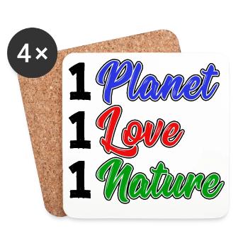 Nature Conservation Nature Planète Terre Déclaration Environnement - Dessous de verre (lot de 4) - blanc - Devant