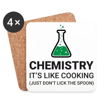 La chimie, c’est comme la cuisine - Dessous de verre (lot de 4) - blanc - Devant