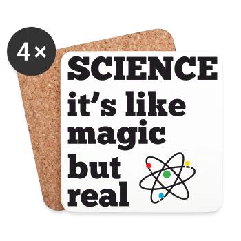 Science - it's like magic but real - Coasters (set of 4) - white - Front