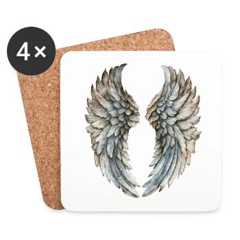 Angel Wings: A Celestial Style Angelwings - Coasters (set of 4) - white - Front