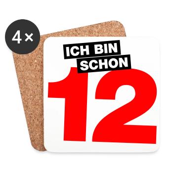 Ich bin schon 12 - Untersetzer (4er-Set) - Weiß - Vorne