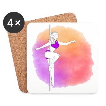 Pole Dance Neon Sunset - Untersetzer (4er-Set) - Weiß - Vorne