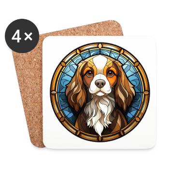 Cavalier King Charles Spaniel Hunderasse Aquarell - Untersetzer (4er-Set) - Weiß - Vorne
