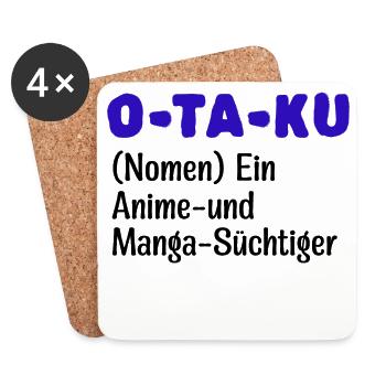Anime Manga Statement Comic Otaku Zeichentrick - Untersetzer (4er-Set) - Weiß - Vorne