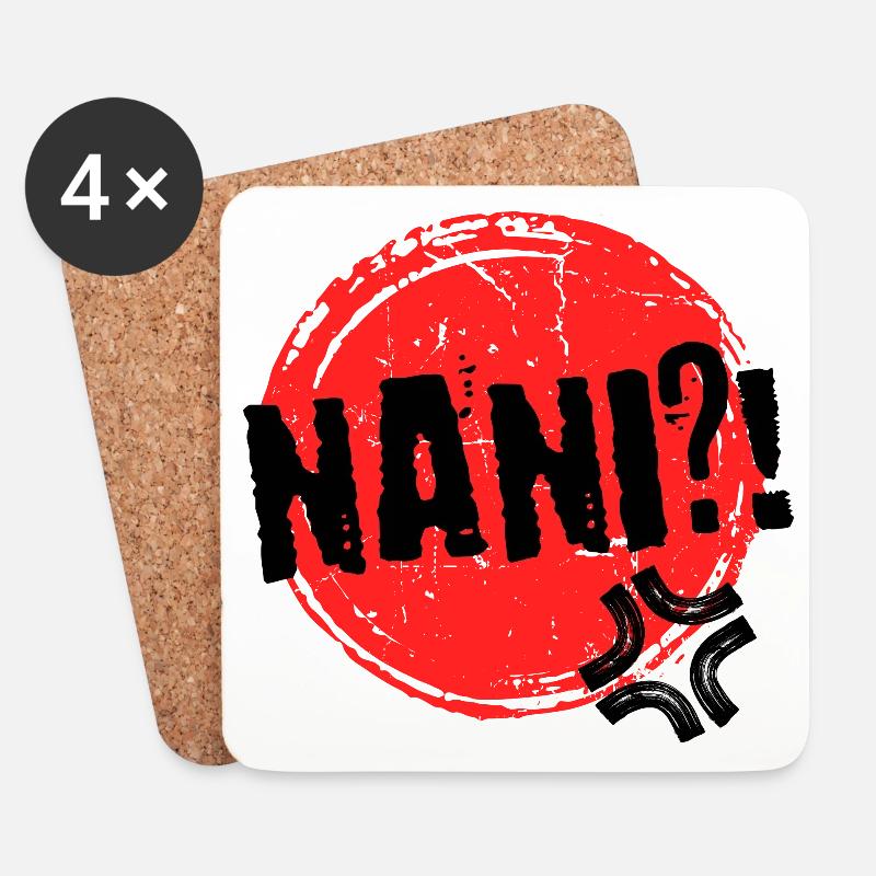 Anime Nani Manga Animation Comic Spruch Mangastyle - Untersetzer (4er-Set) - Weiß
