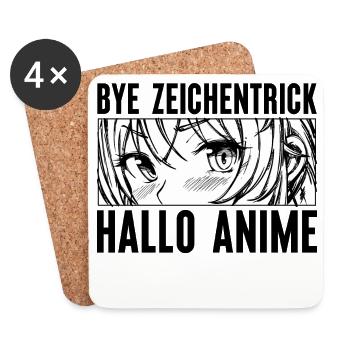Zeichentrick Manga Comic Anime Trickfilm Japan - Untersetzer (4er-Set) - Weiß - Vorne
