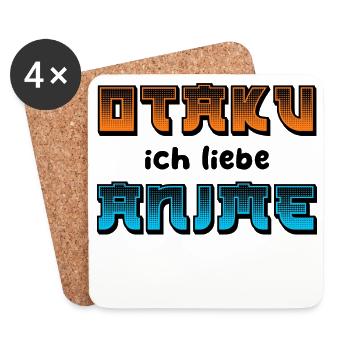 Anime Japanisch Manga Comic Otaku Statement - Untersetzer (4er-Set) - Weiß - Vorne