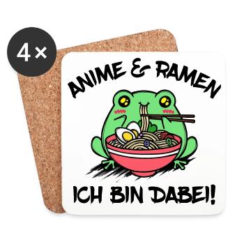 Anime Ramen Statement Manga Animation Zeichentrick - Untersetzer (4er-Set) - Weiß - Vorne