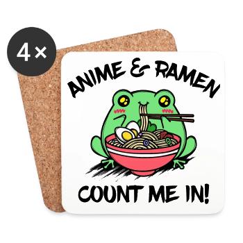 Manga Animation Anime Ramen Animation Statement - Coasters (set of 4) - white - Front