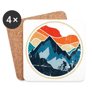 Sunset Ridge MTB-Abzeichen - Untersetzer (4er-Set) - Weiß - Vorne