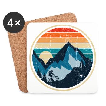 Randonnée de la montagne Sunset Ridge - Dessous de verre (lot de 4) - blanc - Devant