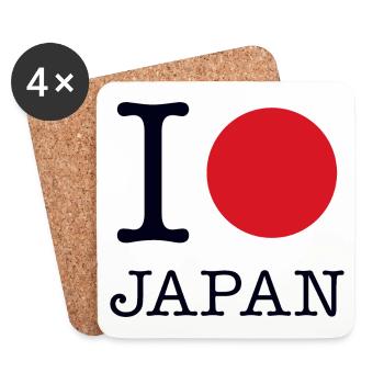 J’AIME LE JAPON - Dessous de verre (lot de 4) - blanc - Devant