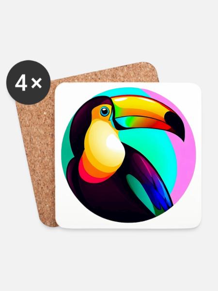 Toucan - Coasters (set of 4) - white