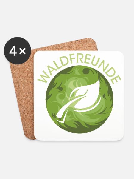 Forest Friends Leaf Nature Nature Nature Forest Protection - Coasters (set of 4) - white