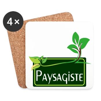 Paysagiste - Dessous de verre (lot de 4) - blanc - Devant