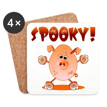 HORREUR D’HALLOWEEN | DÉGUISEMENT DE COCHON POUR ENFANTS - Dessous de verre (lot de 4) - blanc - Devant