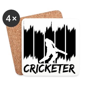 Kricketspieler - Untersetzer (4er-Set) - Weiß - Vorne