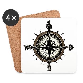 Compass - Coasters (set of 4) - white - Front