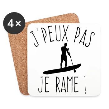 J'peux pas je rame  - Dessous de verre (lot de 4) - blanc - Devant