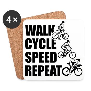 Répétition de la vitesse du cycle de marche - Dessous de verre (lot de 4) - blanc - Devant